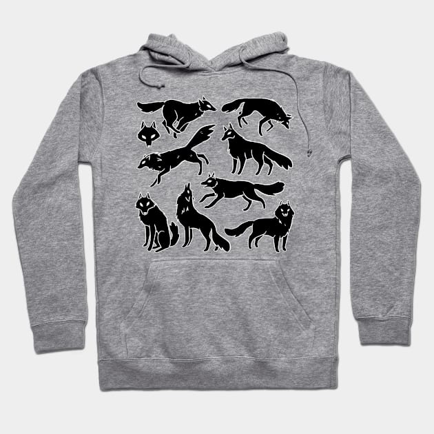 Black Wolves illustration Hoodie by Yarafantasyart